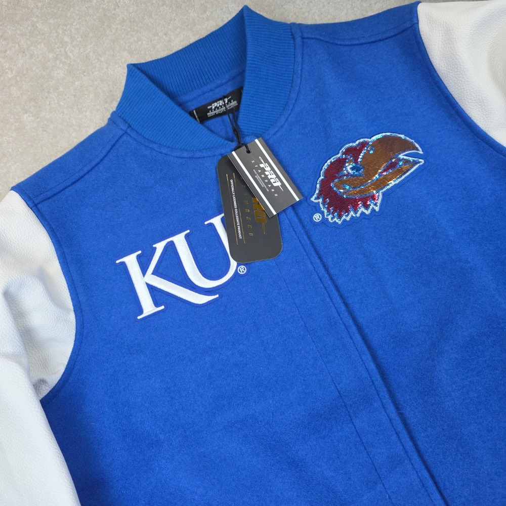 Pro Standard Jacket Womens M Blue Kansas Jayhawks KU Varsity Bomber NWT NCAA